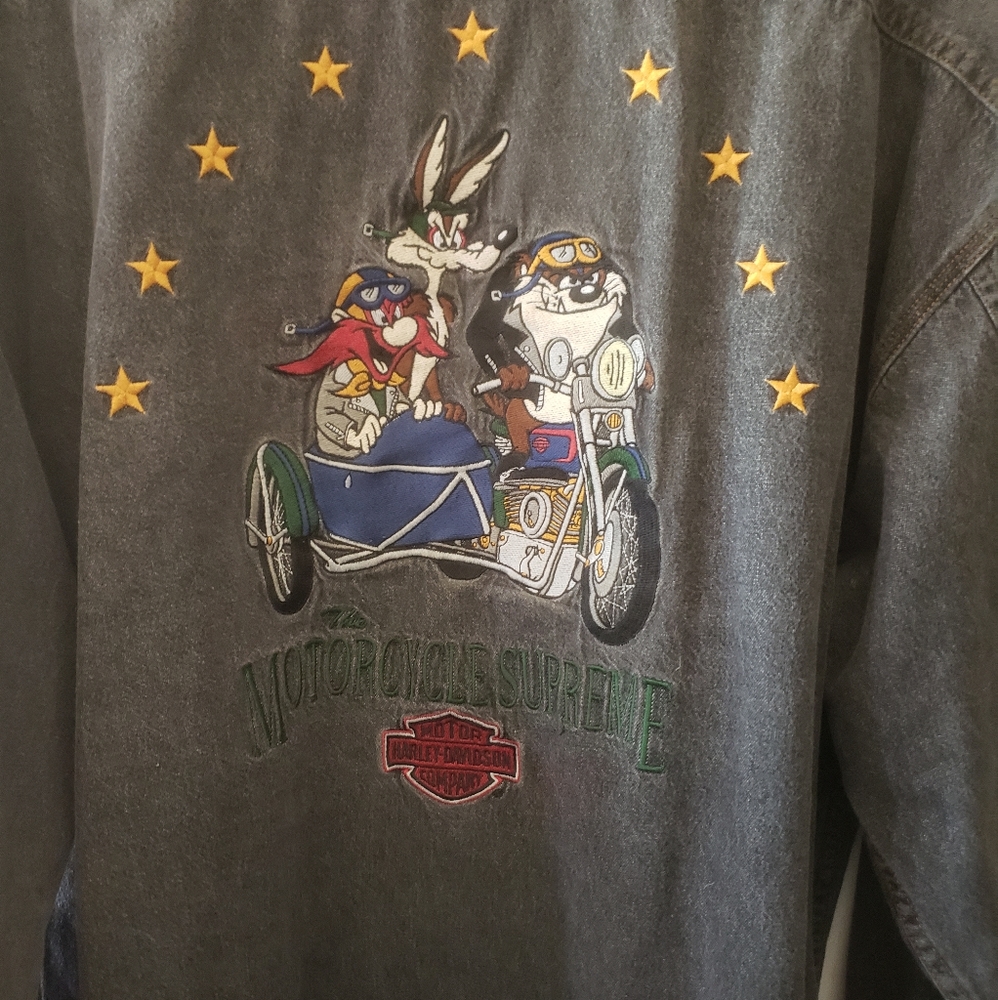 Harley Davidson looney tunes jean shirt